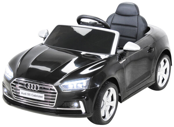 Audi S5 Cabriolet Elektroauto 2x45 Watt Motor 12V10Ah (SCHWARZ)